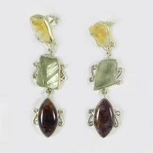 Cacoxenite AND Green Amethyst Earring