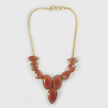 Shilpi Impex Cherry Crackle Glass Necklace