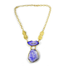 Dyed Purple Druzy Gemstone Necklace