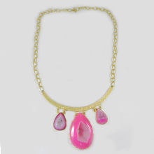 Fuchsia Window Druzy Necklace