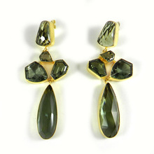 Shilpi Impex Green Amethyst Stud Earring