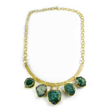 Green Solar Quartz Druzy Necklace