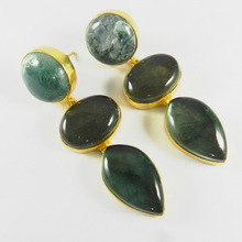 Shilpi Impex Moss Agate Doublet Earring