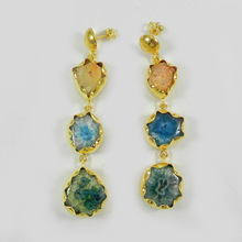 Multi Color Druzy Gemstone Earring