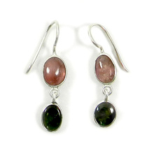 Natural Pink Green Earring