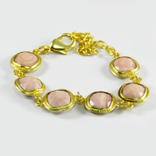 Natural Pink Opal Gemstone Bracelet