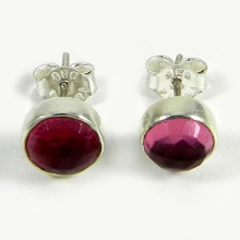 Shilpi Impex Pink Tourmaline Stud Earring