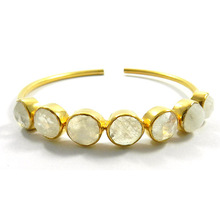 Rainbow Moonstone Gemstone Bangle