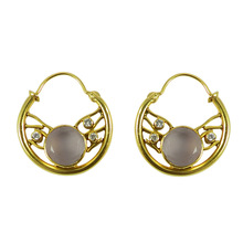 Shilpi Impex Rose Chalcedony Gemstone Earring