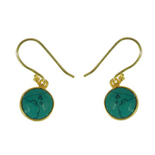 Synthetic Green Turquoise Gemstone Earring