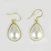 White Color Pearl Gemstone Earring