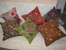 CHIRAGINC Embroidered 100% Cotton Cushion Covers, Design : ANTIQUE