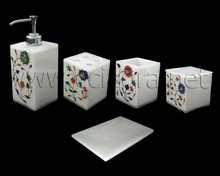 CCI AGRA Alabaster Inlayed Bathroom Set, Feature : Eco-Friendly