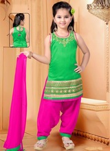 Kids Salwar Kameez, Color : Green