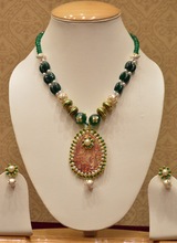 Kesari Exports Pearls and Studded Beads, Color : Green