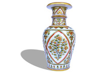 KOTA FLORAL MAKRANA MARBLE VASE, Style : Modern Art Antique