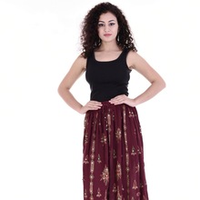 Rayon Indian Hippy Boho Skirt, Color : Maroon