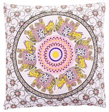 Large Elephant Mandala Cushion Cover, Size : 16'x16' ( 40 X 40 CM ), 16'x1