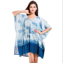 100% Cotton Paisley Print Kaftan Dress, Length : 36' Inch ( 91 CM)