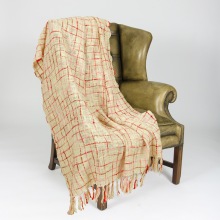 Wool With Cotton Threads Throw Large Soft Blanket, Color : Beige