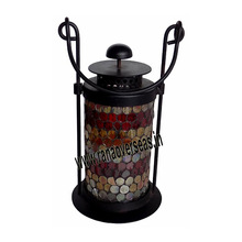 Hanging Iron Glass Colorful Lanterns, Specialities : Durable