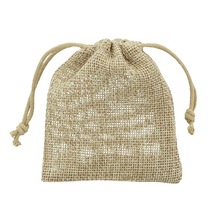 Jute Printed Gift Pouch, Color : Natural