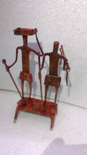 Iron Beautiful Two Man Holding Candle Holder