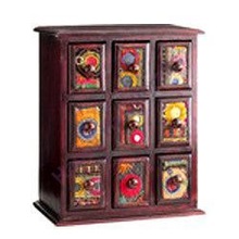 WOODEN INLAY CHEST DRAWER