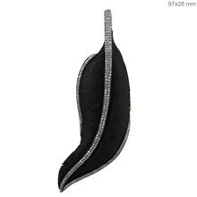 Diamond Feather Bone Carving Pendant, Size : 97 X 28 MM