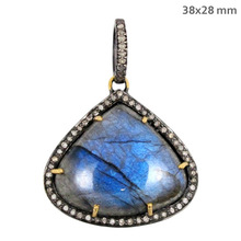 Gemco International Gemstone Labradorite Pendant, Size : 38x28 MM