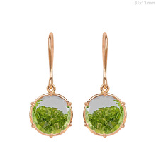 Gold Crystal and Baguette Cut Peridot Shaker Earrings