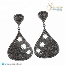 Gemco International Pave Diamond Drop Earring, Occasion : Anniversary, Engagement, Gift, Party, Wedding, Fashion