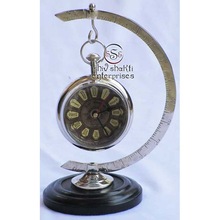 Circular Paper Weight With ARC Stand Clock, Feature : Antique Style