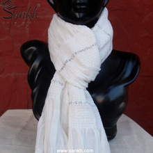 SANKH Spandex Viscose Scarf, Color : White