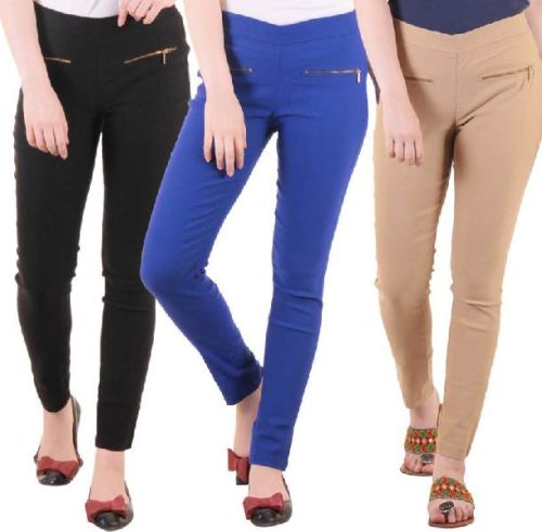 Plain Cotton Ladies Jeggings, Size : M, XL, XXL