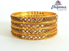 Kundan Polki Bangles, Occasion : Anniversary, Engagement, Gift, Party, Wedding