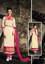Long Straight Pakistani Girl Suit, Clothing Type : Salwar Kameez