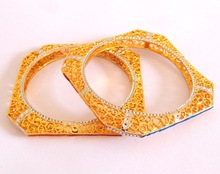 Party Wear Two Tone Plated Bangle