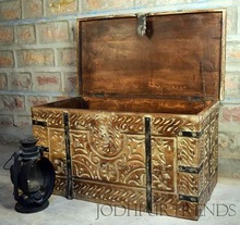 Wood Trunk, Size : 86x46x46 C.m.