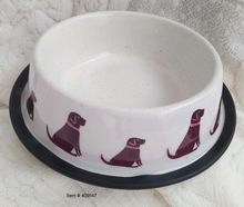 Rounded Animal Print Dog Bowl