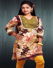 Chiffon Kurtis, Technics : Embroidered