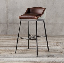 Scaffold Leather Bar Stool, Size : 21x 22x 37