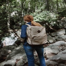 COTTON CANVAS LEATHER SCHOOL BACKPACK, Capacity : 50 - 70L