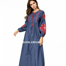 Cotton Long Sleeve Maxi Dress, Age Group : Adults