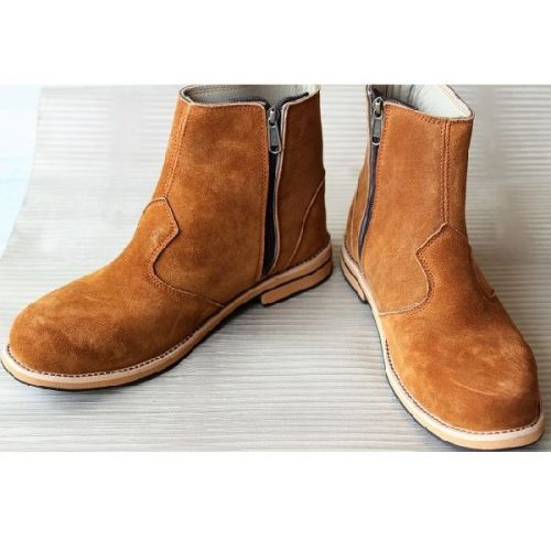 Mens Leather Boots Suede Ankle Breathable Shoe