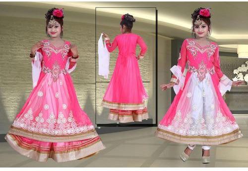 Non-Stitched Plain Girls Anarkali Suits, Size : M, XL