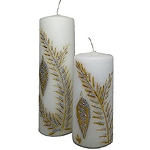 Flower Pillar Floral Handmade Candles, For Birthdays, Color : Multi-Colored