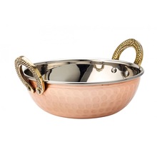 Hammered Copper Kadhai With Lid, Certification : CE / EU, FDA