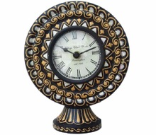 Giftree Metal Handicraft Analog Table Clock, Color : Multicolor