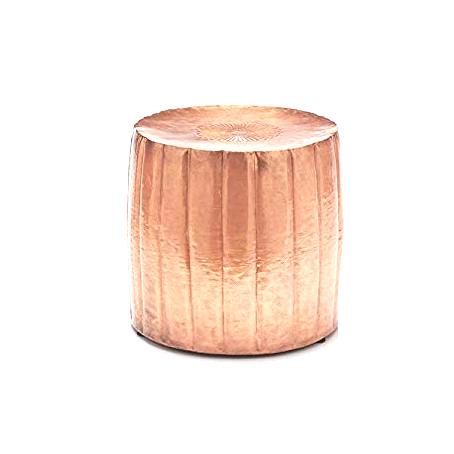 Copper Finish Drum Side Table